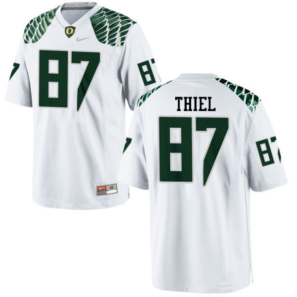 Men #87 Ben Thiel Oregon Ducks College Football Jerseys-White